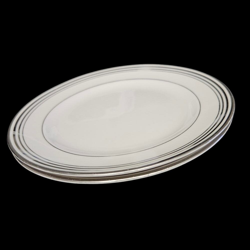 Pope Gosser Franklin Silver Band Salad Plates 7.5" Set of 2 USA Vintage